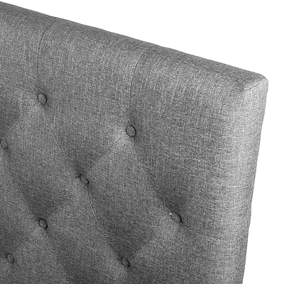 Double Size Upholstered Fabric Headboard - Dark Grey