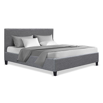 Double Size Fabric Bed Frame Headboard Grey - Brand New - Free Shipping