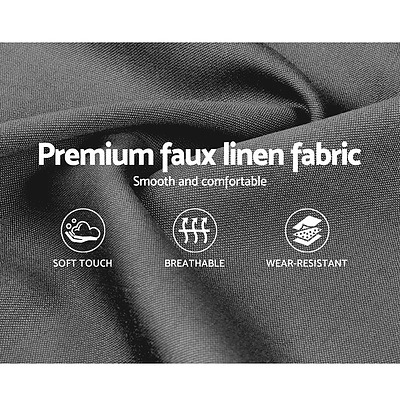 Bed Frame Queen Size Mattress Base Platform Fabric Wooden Grey