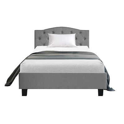 Lars Bed Frame Fabric - Grey King Single - Brand New - Free Shipping