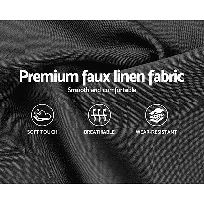 Bed Frame Queen Size Base Mattress Platform Fabric Wooden Charcoal LARS