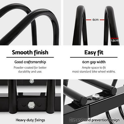 Portable Bike 3 Parking Rack Bicycle Instant Storage Stand - Black - Brand New - Free Shipping