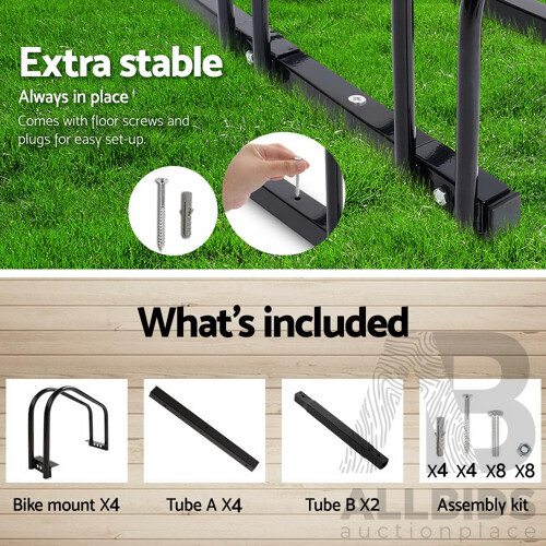 Portable Bike 4 Parking Rack Bicycle Instant Storage Stand - Black - Brand New - Free Shipping
