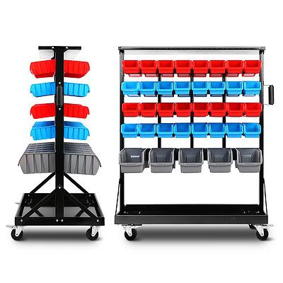 74 Bin Dual-Sided Storage Shelving Rack Organiser - Free Shipping