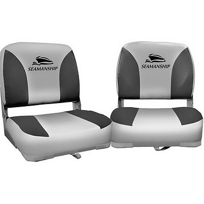 Set of 2 Folding Swivel Boat Seats - Grey - Brand New - Free Shipping