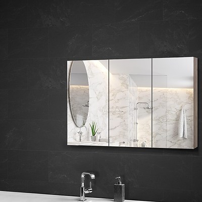 Bathroom Vanity Shaving Mirror Cabinet 1200MM x 720MM Pencil Edge Natural