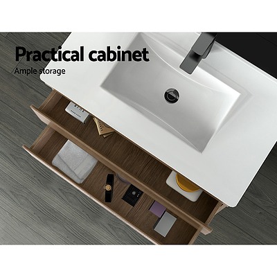900mm Bathroom Vanity Cabinet Wash Basin Unit Sink Storage Wall Mounted Oak White - Brand New - Free Shipping