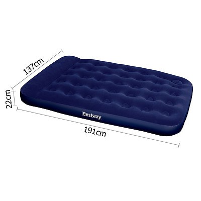 Bestway Double Inflatable Air Mattress Bed with Built-in Foot Pump Blue - Brand New - Free Shipping