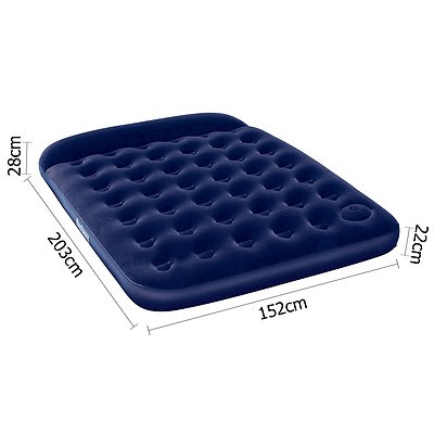 Bestway Queen Inflatable Air Mattress Bed with Built-in Foot Pump Blue - Brand New - Free Shipping