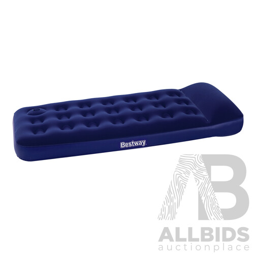 Bestway Single Inflatable Air Mattress Bed with Built-in Foot Pump Blue - Brand New - Free Shipping