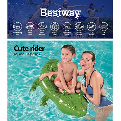 Inflatable Pool Float Crocodile Rider 168cm Pool Toy Play Pool