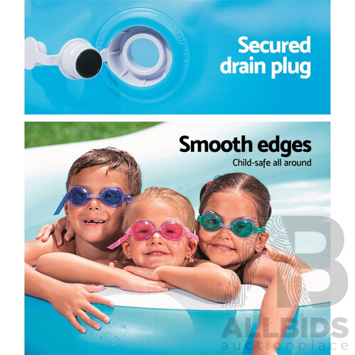Inflatable Kids Pool Swimming Pool Family Pools 2.62m x 1.57m x 46cm