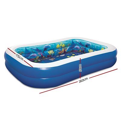 Inflatable Kids Pool Ground Play Pool 3D Undersea Aquarium outdoor