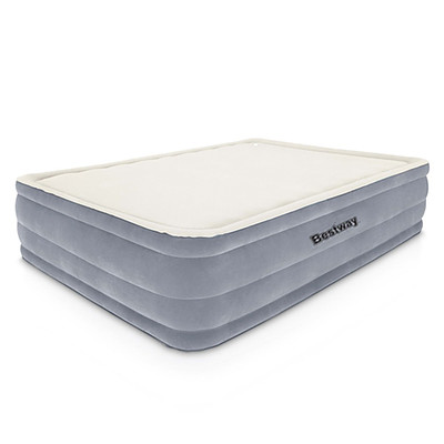 Bestway Queen Inflatable Air Mattress Bed w/ Built-in Electric Pump Grey - Free Shipping