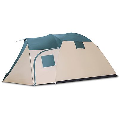8 Person Camping Dome Tent - Green & Cream White - Free Shipping