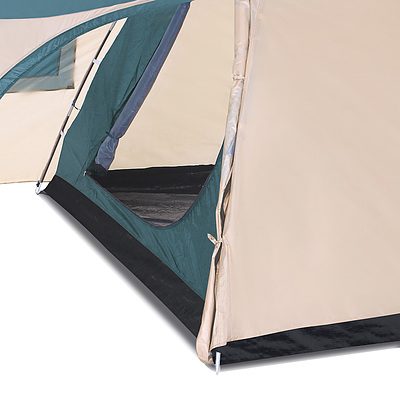 8 Person Camping Dome Tent - Green & Cream White - Free Shipping