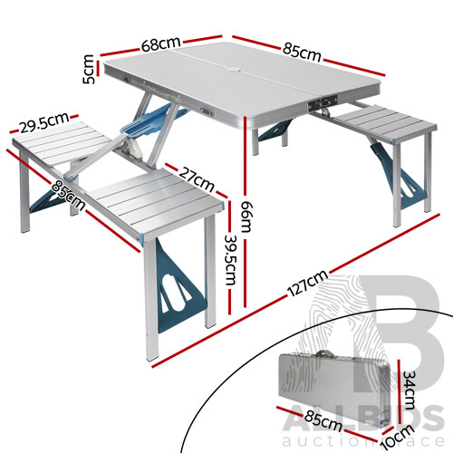 Portable Folding Camping Table and Chair Set - Free Shipping