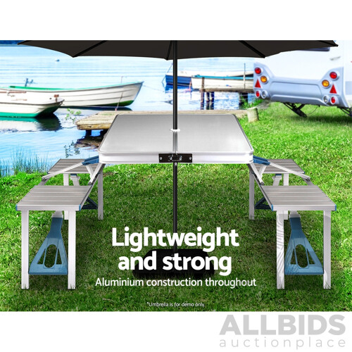 Portable Folding Camping Table and Chair Set - Free Shipping