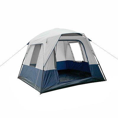 4 Person Canvas Camping Tent - Navy & Grey - Brand New - Free Shipping