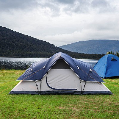 6 Person Family Camping Tent Navy Grey - Free Shipping