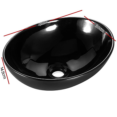 Ceramic Oval Sink Bowl - Black - Brand New - Free Shipping