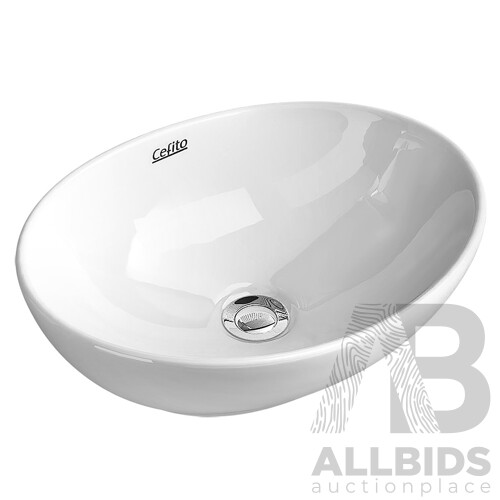 Ceramic Oval Sink Bowl - White - Free Shipping