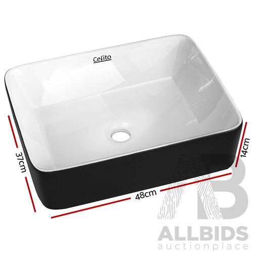 Cefito Ceramic Bathroom Basin Sink Vanity Above Counter Basins Bowl Black White - Brand New - Free Shipping