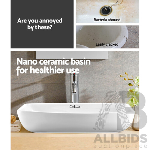 Ceramic Rectangle Sink Bowl - White - Brand New - Free Shipping