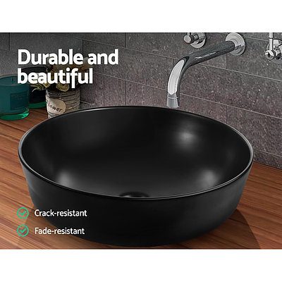 Ceramic Bathroom Basin Sink Vanity Bowl Above Counter Basins Matte Black