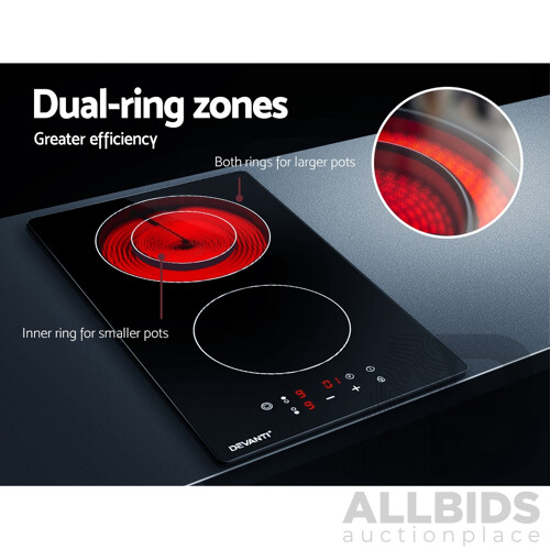 Electric Ceramic Cooktop 30cm Kitchen Cooker Cook Top Hob Touch Control 3-Zones - Brand New - Free Shipping