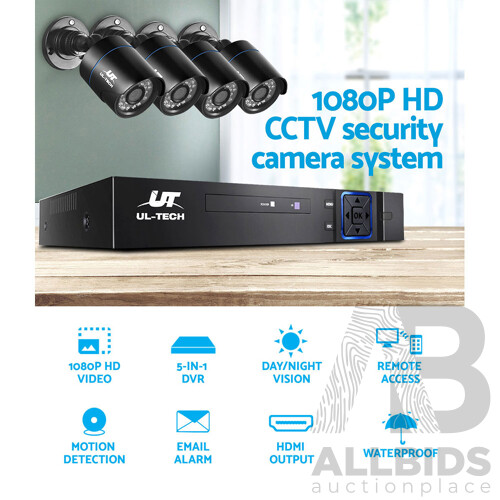 UL Tech 1080P 4 Channel HDMI CCTV Security Camera - Brand New - Free Shipping