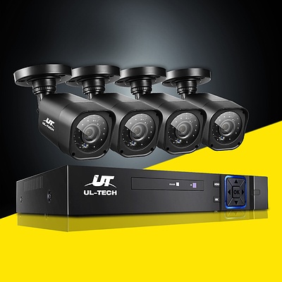 4CH 5 IN 1 DVR CCTV Security System Video Recorder 4 Cameras 1080P HDMI Black - Brand New - Free Shipping