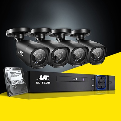 UL-TECH 4CH 5 IN 1 DVR CCTV Security System Video Recorder 4 Cameras 1080P HDMI Black - Brand New - Free Shipping