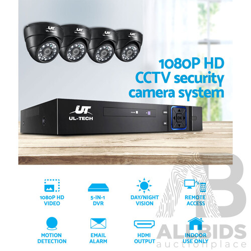 1080P Eight Channel HDMI CCTV Security Camera 1 TB Black