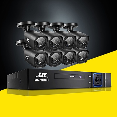8CH 5 IN 1 DVR CCTV Security System Video Recorder /w 8 Cameras 1080P HDMI Black - Brand New - Free Shipping