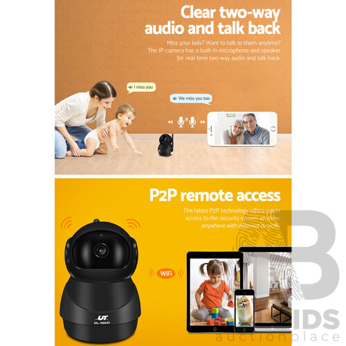 UL-TECH 1080P Wireless IP Camera CCTV Security System Baby Monitor Black - Brand New - Free Shipping
