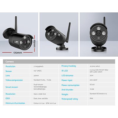 1080P 4CH Wireless Security Camera NVR Video - Brand New - Free Shipping