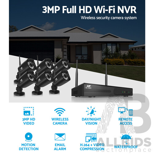 UL-TECH 1080P 8CH NVR Wireless 6 Security Cameras Set - Brand New - Free Shipping