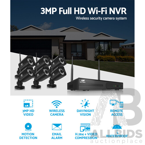 UL-TECH 1080P 8CH NVR Wireless 6 Security Cameras Set - Brand New - Free Shipping