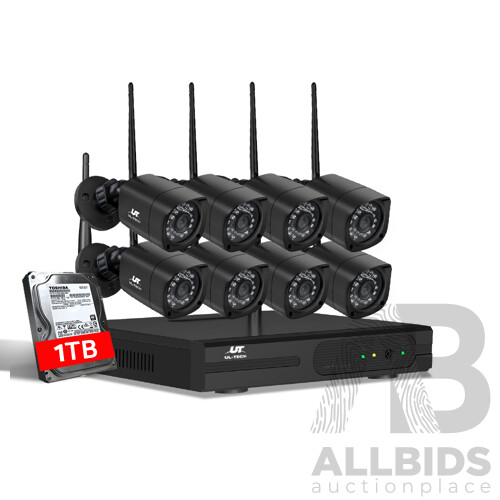 1080P 8CH NVR Wireless 8 Security Cameras Set - Brand New - Free Shipping