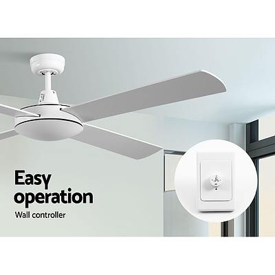 52 inch 1300mm Ceiling Fan Wall Control 4 Wooden Blades Cooling Fans White