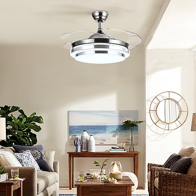 42'' Ceiling Fan Light With Remote Control Fans Lamp Modern Retractable Blade - Brand New - Free Shipping