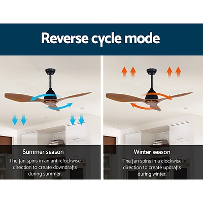 48 DC Motor Ceiling Fan with Remote 8H Timer Reverse Mode 5 Speeds Natural