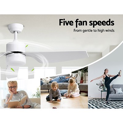 52 DC Motor Ceiling Fan with LED Light with Remote 8H Timer Reverse Mode 5 Speeds