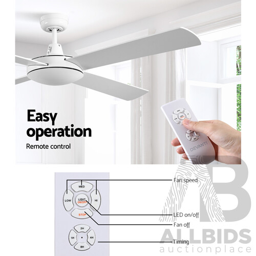 52'' Ceiling Fan w/Remote - White - Brand New - Free Shipping