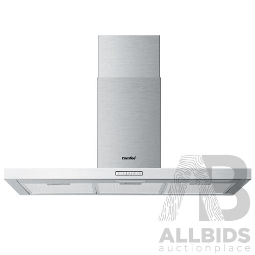 Rangehood 900mm 90cm Range Hood Stainless Steel Kitchen Canopy LED Light - Brand New - Free Shipping