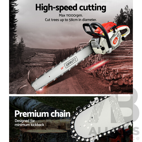 88cc Commercial Petrol Chainsaw E-Start 24 Bar Pruning Chain Saw - Brand New - Free Shipping