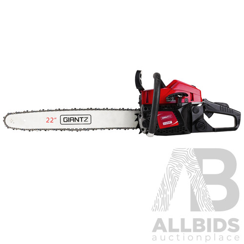 58cc Commercial Petrol Chainsaw 22 Bar E-Start Chains Saw Tree Pruning