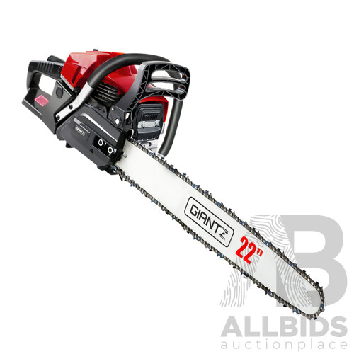58cc Commercial Petrol Chainsaw 22 Bar E-Start Chains Saw Tree Pruning