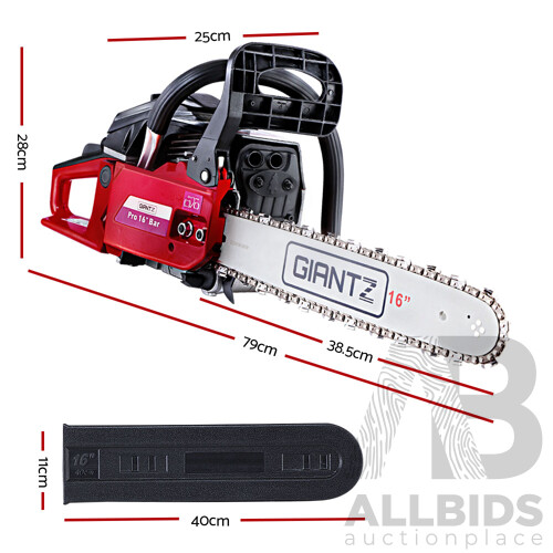 45CC Petrol Commercial Chainsaw Chain Saw Bar E-Start Black - Brand New - Free Shipping